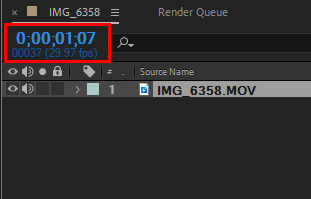 [After Effects] Changing the time display style (time code, frame)