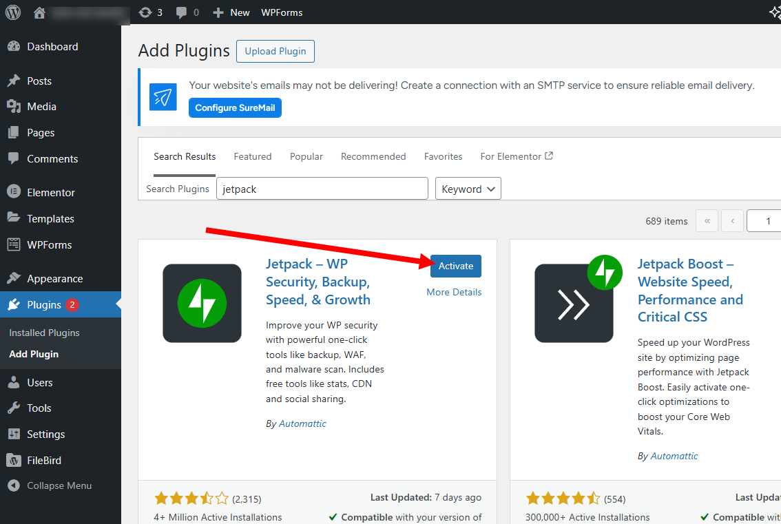 [WordPress] Installing the Jetpack plugin in WordPress and connecting the site