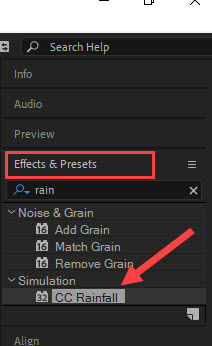 Creating a simple rain effect in After Effects