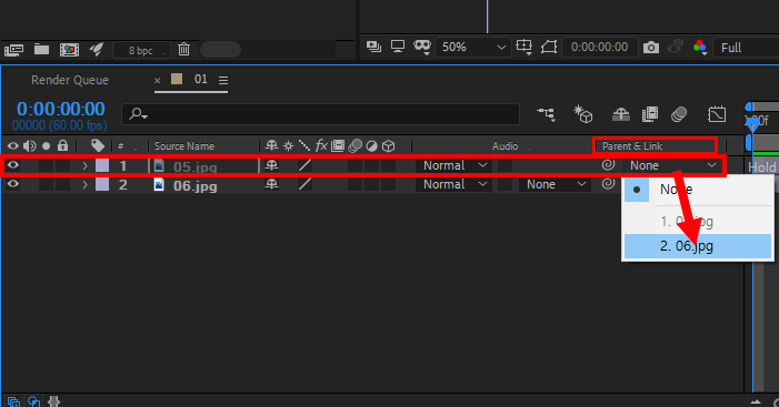 How to link to another layer using Parent in After Effects